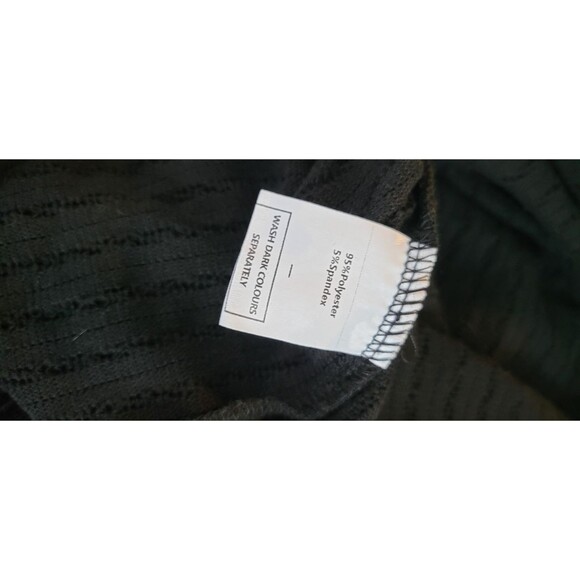 Knit Dress Square Neck Long Sleeve Knee Length Babydoll Dress Sz M - Picture 6 of 8